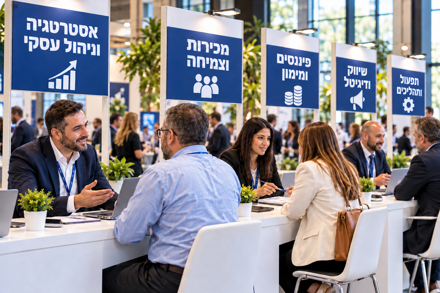 דוכני ייעוץ בכנס העסקים והיועצים בצפון